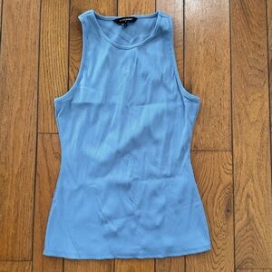 WHBM Forme Light Blue Ribbed Tank Top - Size L